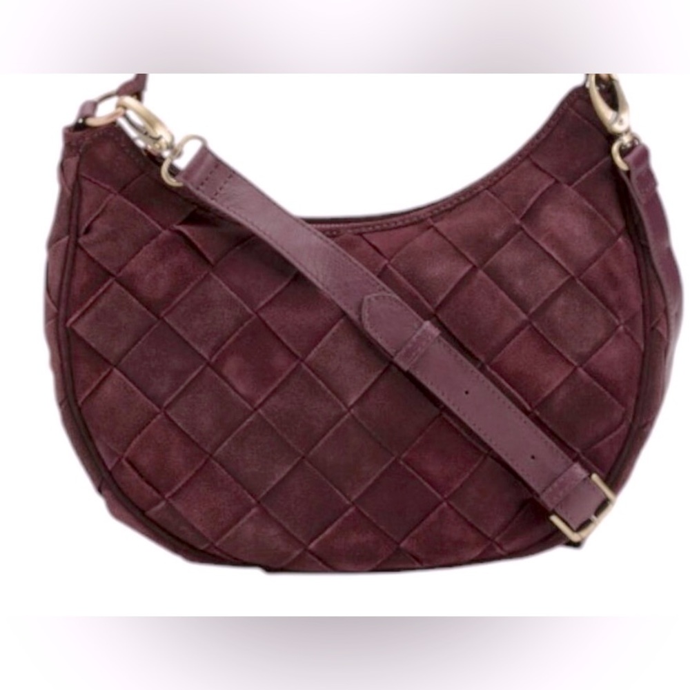 MAKE AN OFFER - UNBRANDED Diamond Weave Suede Crossbody Bag